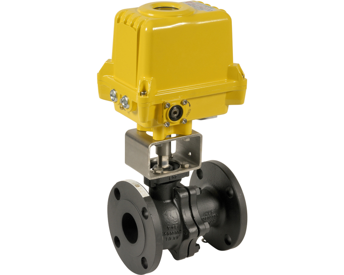 Split-body carbon steel ball valve 756 ANSI 150 1/2'' + SA05X 230V AC